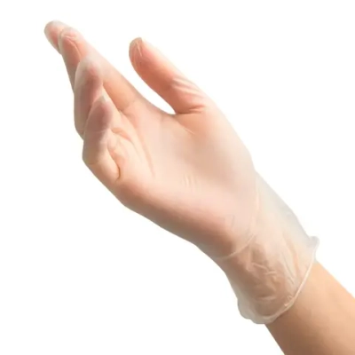 Перчатки виниловые смотровые нестерильные неопудренные Benovy размер L прозрачные 50 пар