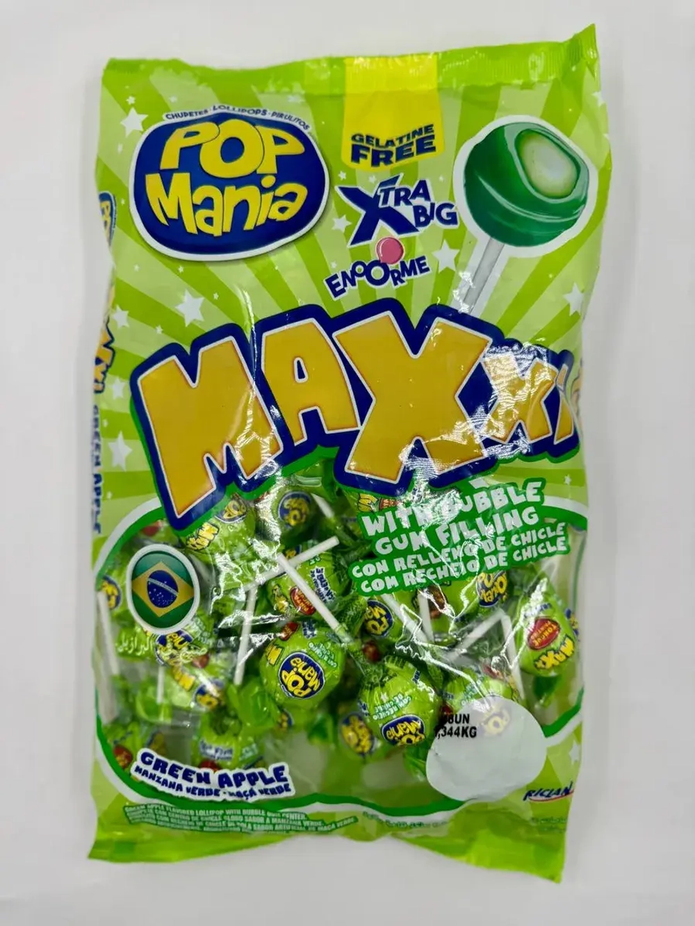 Чупа- Чуп с жвачкой Pop Mania ксо вкусом яблока