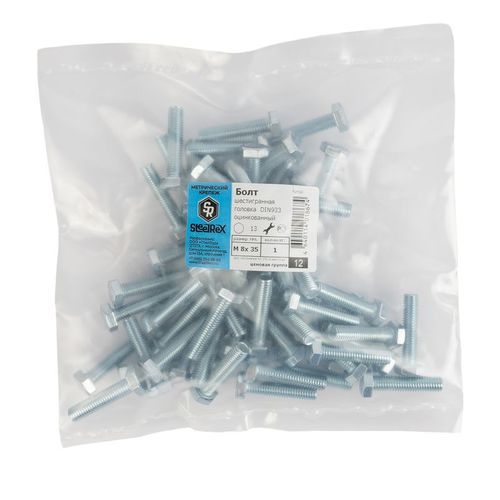 Болт М8х35 мм с шестигранной головкой DIN 933 кл 5,8