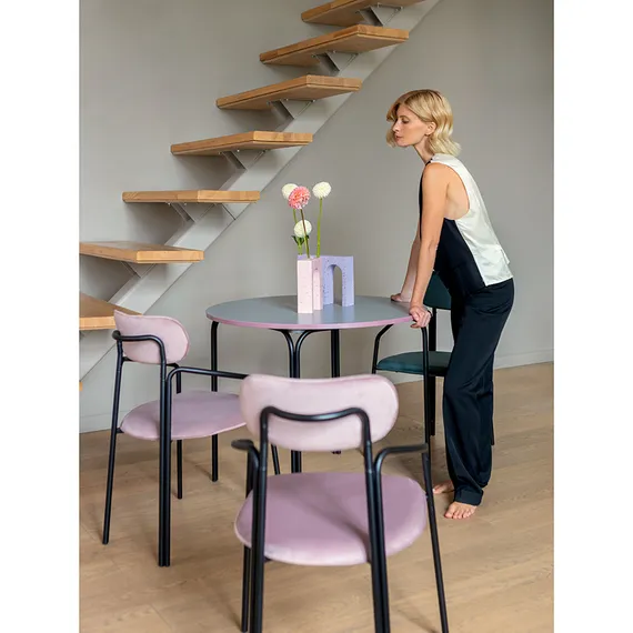 Столик кофейный ror, Ø50 см, черный/серый/розовый