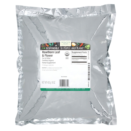 Frontier Co-op, Органические просеянные и срезанные листья и цветы боярышника, 453 г (16 унций)