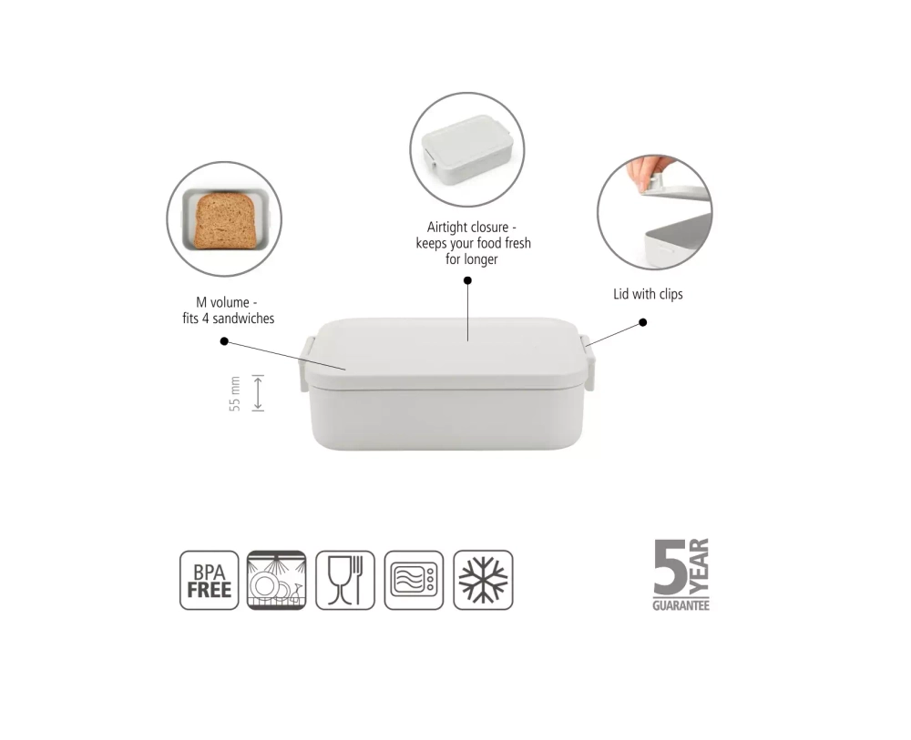 Brabantia - Ланч-бокс Make &amp; Take светло-серого цвета / артикул   202568  / GTIN 8710755202568