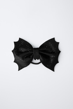 ZARA БАРХАТНАЯ РЕЗИНКА ДЛЯ ВОЛОС «КРЫЛЬЯ ЛЕТУЧЕЙ МЫШИ», ЧЕРНЫЙ