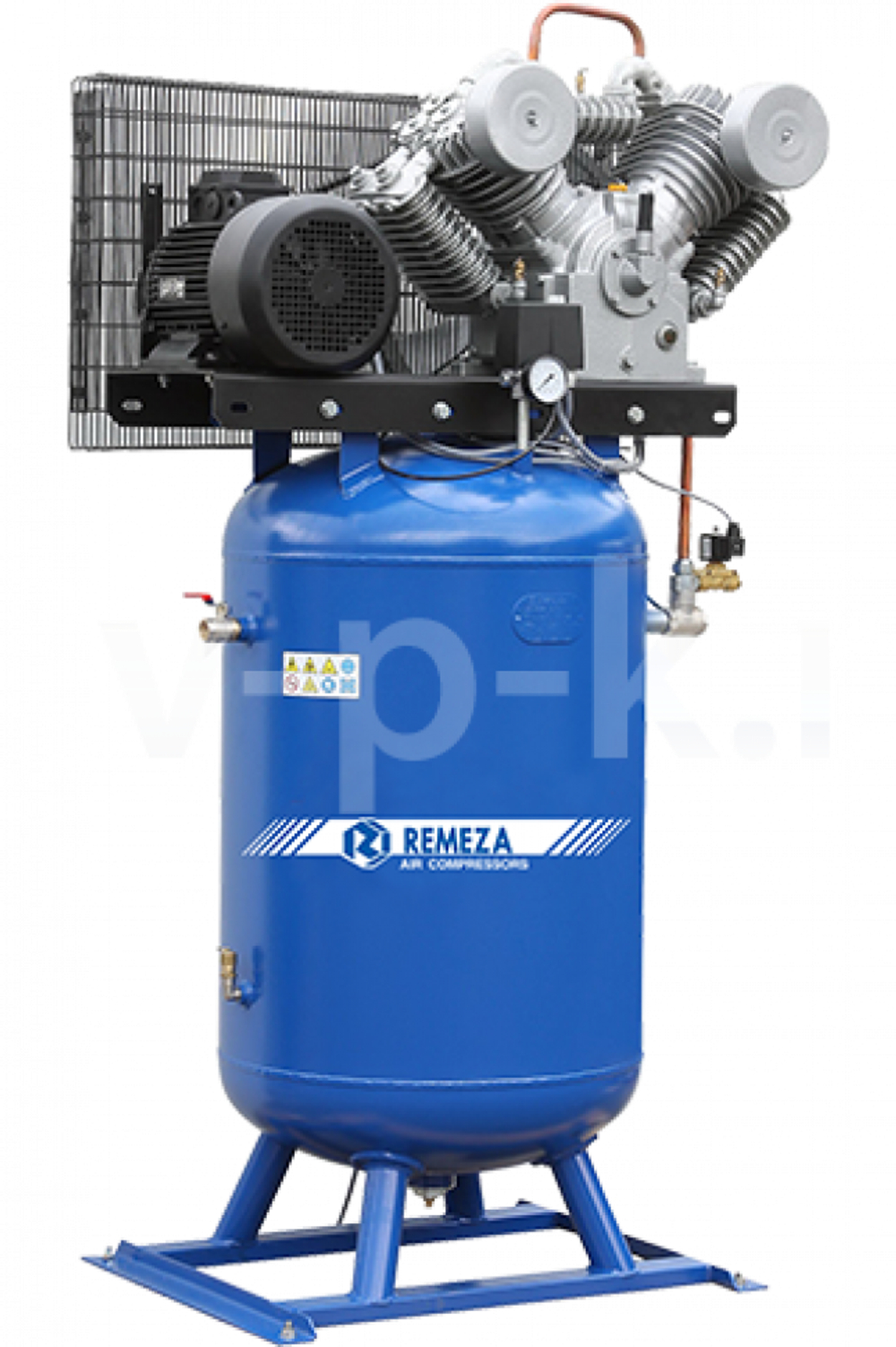 Компрессор поршневой вертикальный 270.LT100В REMEZA (Белоруссия): 1400 л/мин., 10 бар, ресивер 270 л., 7,5 кВт, 380В, габариты без упак. 1055х620х1860 мм, 286 кг.