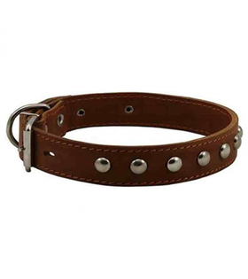 Ошейник (Каскад) кожаный двойной с украшением шир. 12 мм, обхват шеи от 24 до 28см