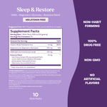 Natrol, Sleep & Restore, успокаивающая смесь для напитков, без мелатонина, вишня, 10 пакетиков по 2,6 г (0,09 унции)