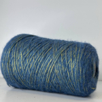 FLUFFY - E.Miroglio; 78% меринос, 22% люрекс; шнурок; 380м/100гр; col. 9D3, цвет: петроль с золотистым люрексом