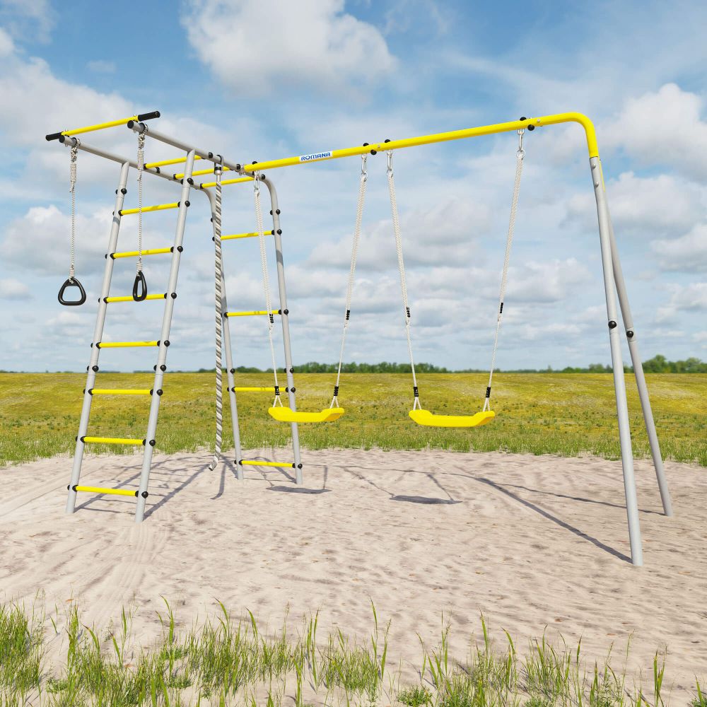 ROMANA Полянка Плюс 2 (желтый/серый) (с сеткой-гнездом 100см)