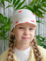 Косынка трикотажная (Сердечки на молочном) ГАВАЙИ