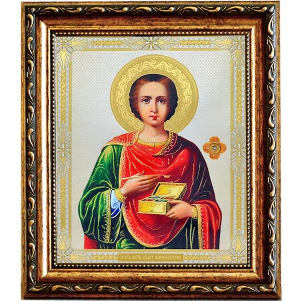 Пантелеймон Целитель. Икона с мощевиком.