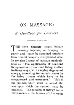 A Primer of the Art of Massage (For Learners) | Thomas Stretch Dowse