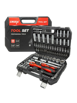 Набор инструментов 108пр.1/4''1/2''(6гр.)(4-32мм) DISEN DS-41082-5