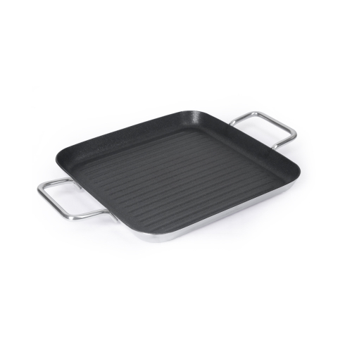 СКОВОРОДА-ГРИЛЬ квадратная 260х260 нерж. антиприг. покрытие с двумя ручками, ИНДУКЦИЯ, LUXSTAHL