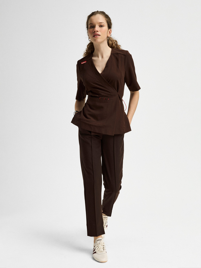 Топ с запахом медицинский женский Йошо, шоколад