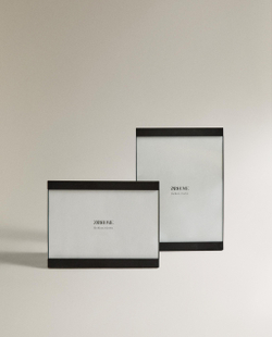 Zara Home Фоторамка из нержавеющей стали, цвет чёрный, 15.5 см