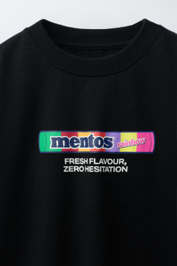 ZARА ФУТБОЛКА MENTOS ©, ЧЕРНЫЙ