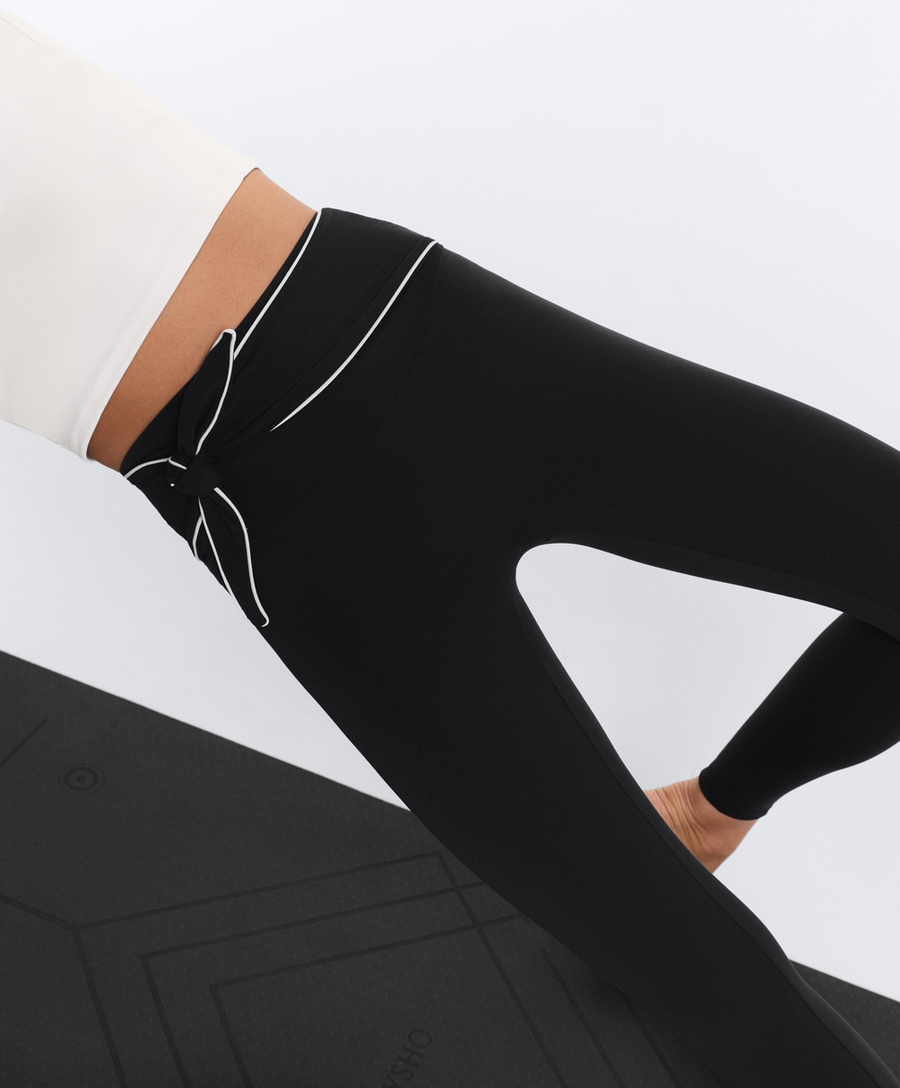 Oysho Легинсы Comfortlux с высокой посадкой и бантом, черный