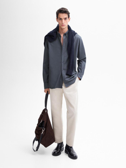 Massimo Dutti Рубашка из 100% хлопка, антрацитово-серый