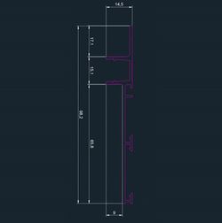 Плинтус скрытого монтажа Pro Design Combo 603 черный, 2700x14,5x98,6 мм