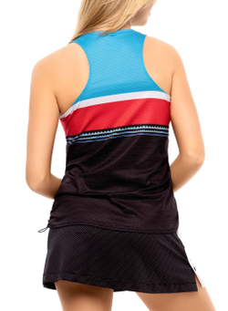 Женский топ теннисный Lucky in Love Post a Plaid Post it Cinch Tank - разноцветный