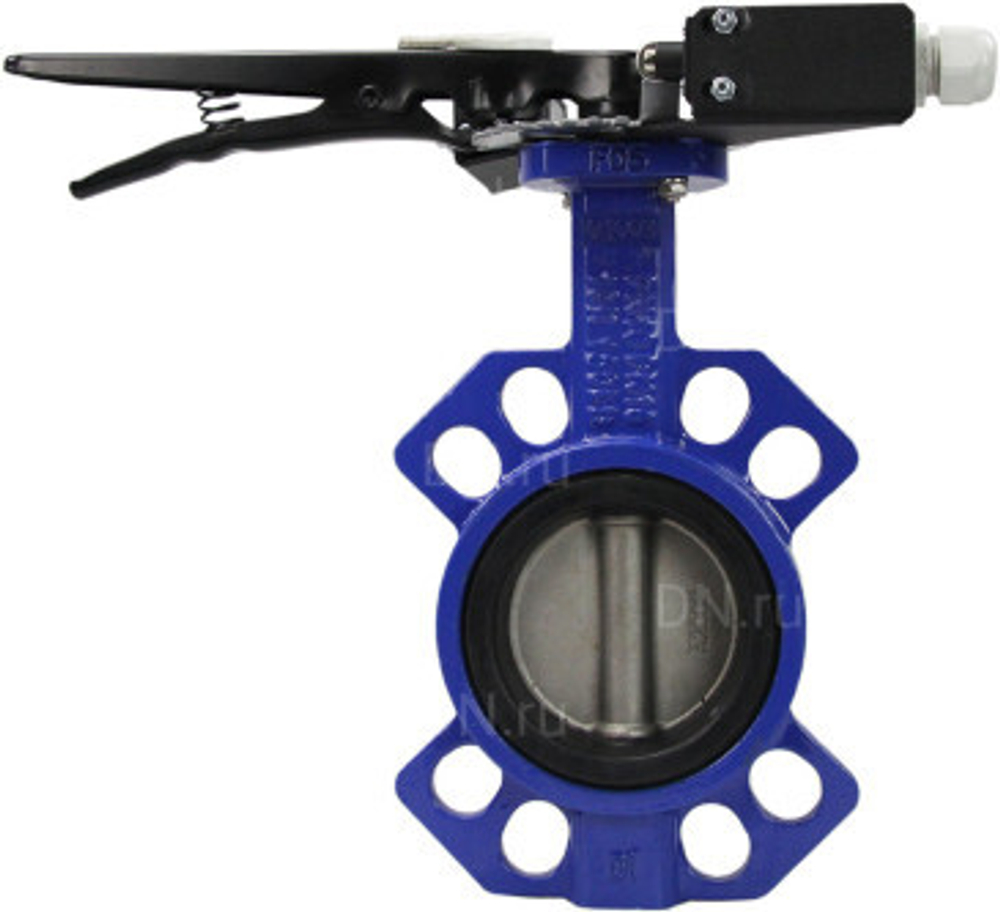 Water Butterfly Valve Elephant WCB-316L-NBR body material - Carbon steel WCB, disk material - Stainless steel aisi 316l, seal - NBR with handle, two limit switches LS-103 250V and a bracket for mounting limit switches