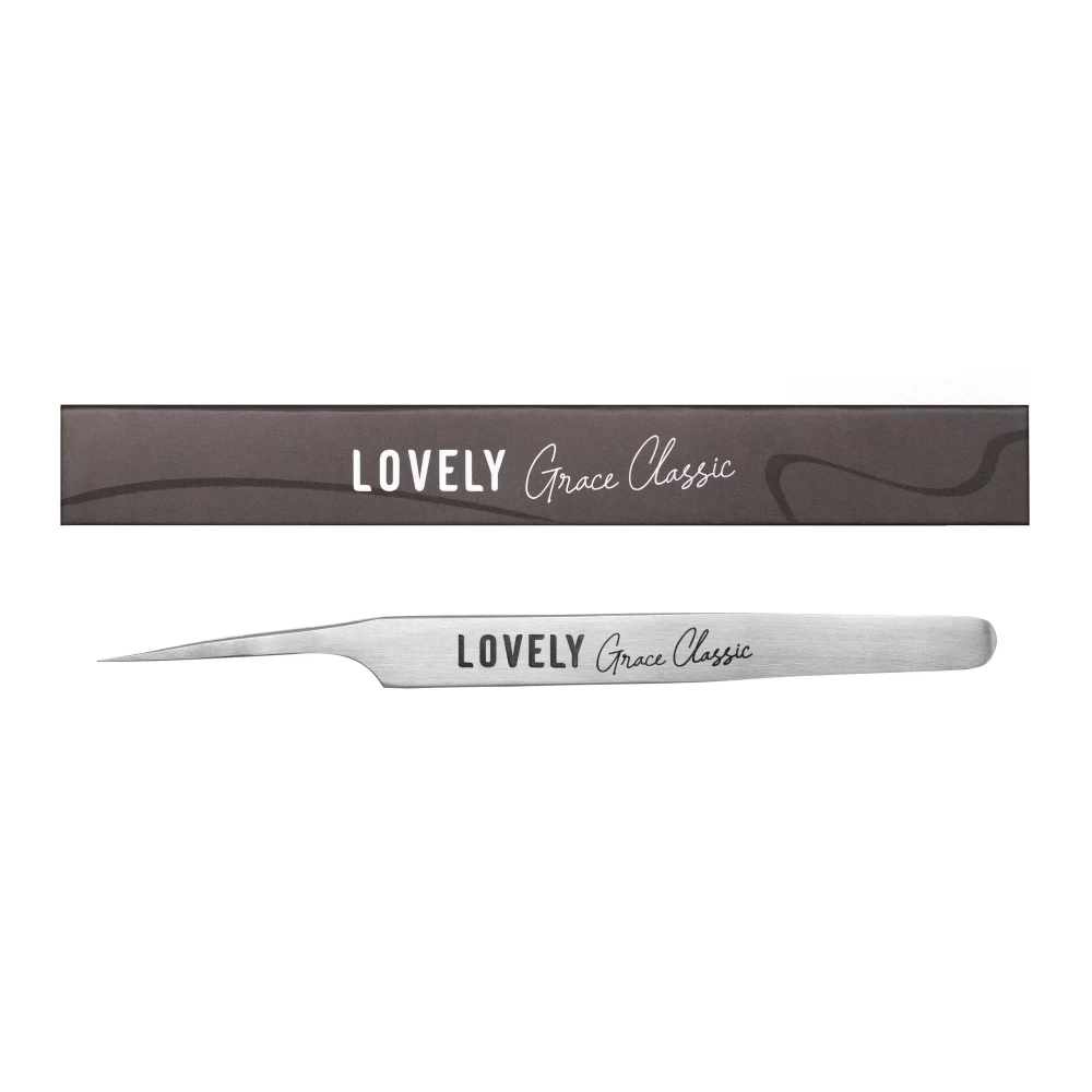 Пинцет для наращивания ресниц Lovely, серия Grace Classic, тип Прямой с изгибом