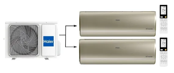 Мульти сплит-система на 2 комнаты 25+35 м2 Haier AS25S2SJ2FA-G+AS35S2SJ2FA-G/2U40S2SM1FA Jade Super Match