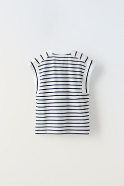 ZARA ФУТБОЛКА В ПОЛОСКУ С ХЛЯСТИКОМ, ПОЛОСКИ