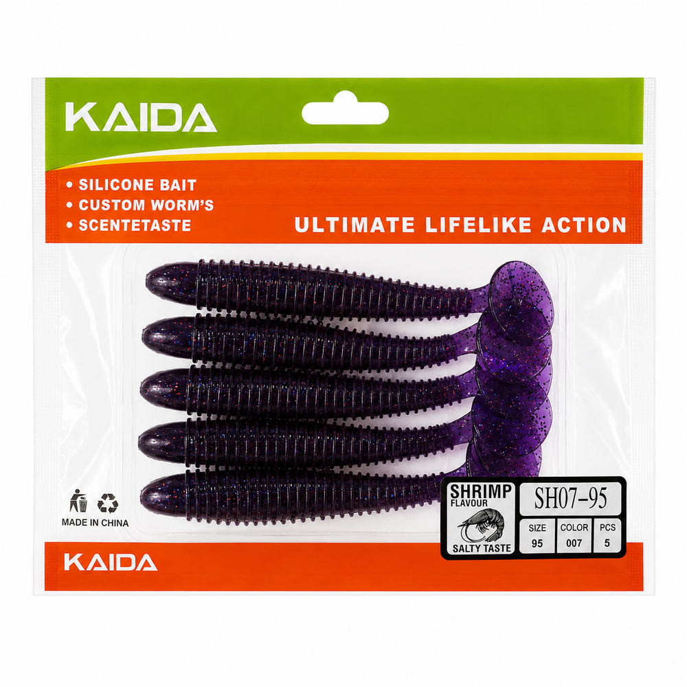 Набор силиконов KAIDA SH07-95 9.5см 5шт COL007 №119