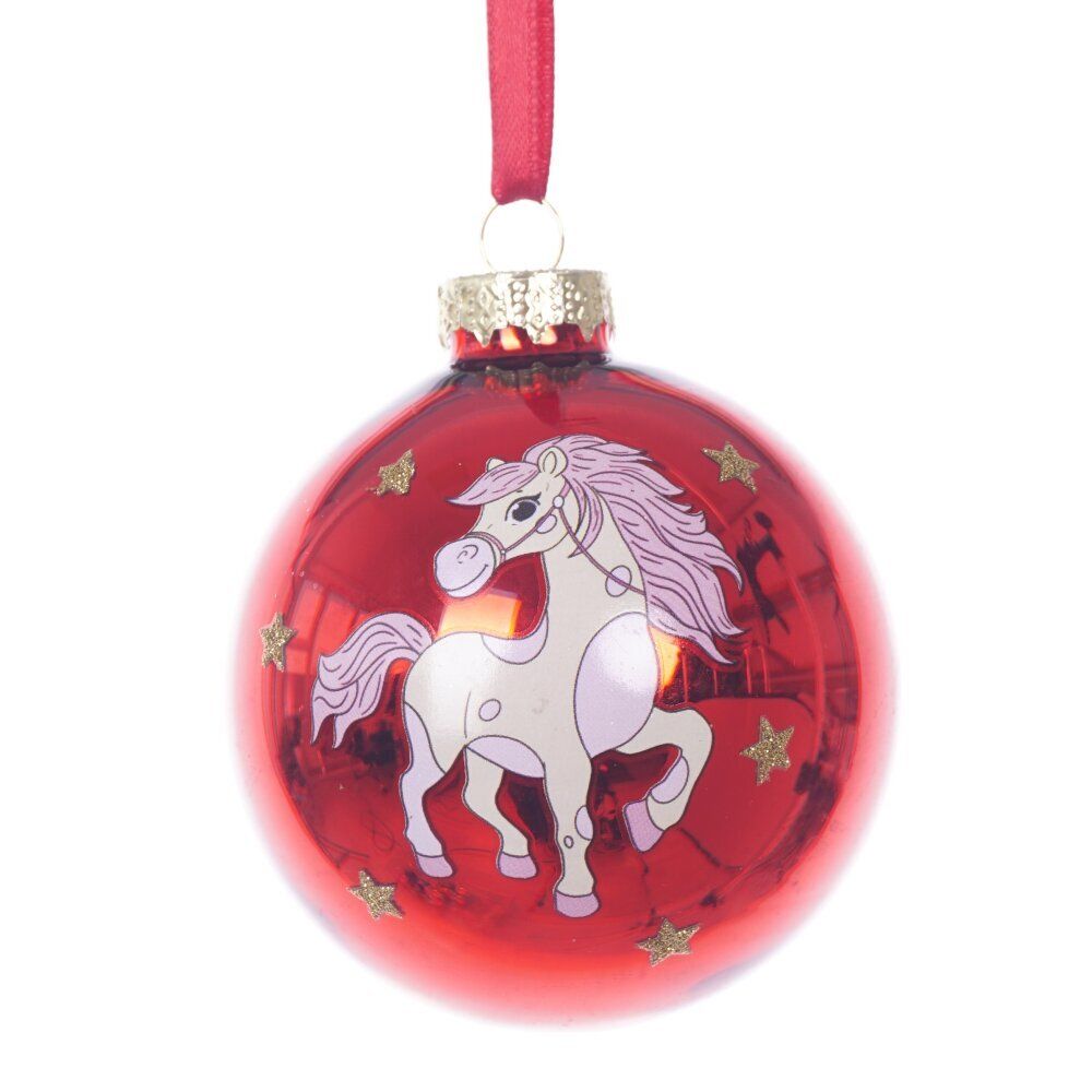 GAEM Украшение новогоднее "Шар с лошадкой", L7 W7 H9 см