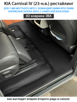 Автомобильные коврики ЭВА для KIA Carnival IV (20-н.в.) для 7-ми местного авто с командирскими креслами, корейская сборка, с навесной консолью
