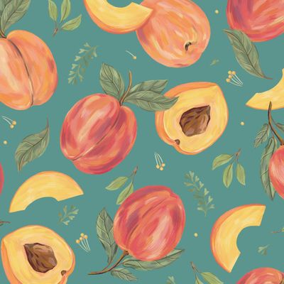 Персики (изумрудный)