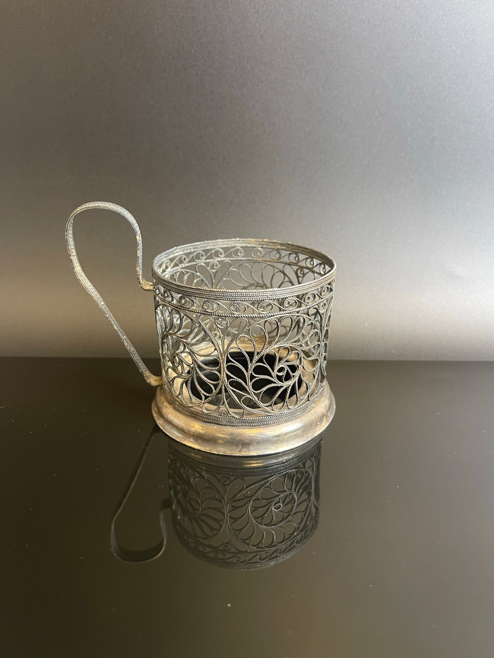 Подстаканник мельхиор винтажный клеймо, скань, СССР 1960-1990 гг