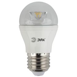 Лампа светодиодная ЭРА STD LED P45-7W-827-E27-Clear 7Вт шар теплый белый свет Е27 | Лампы cветодиодные Шар (G/P)