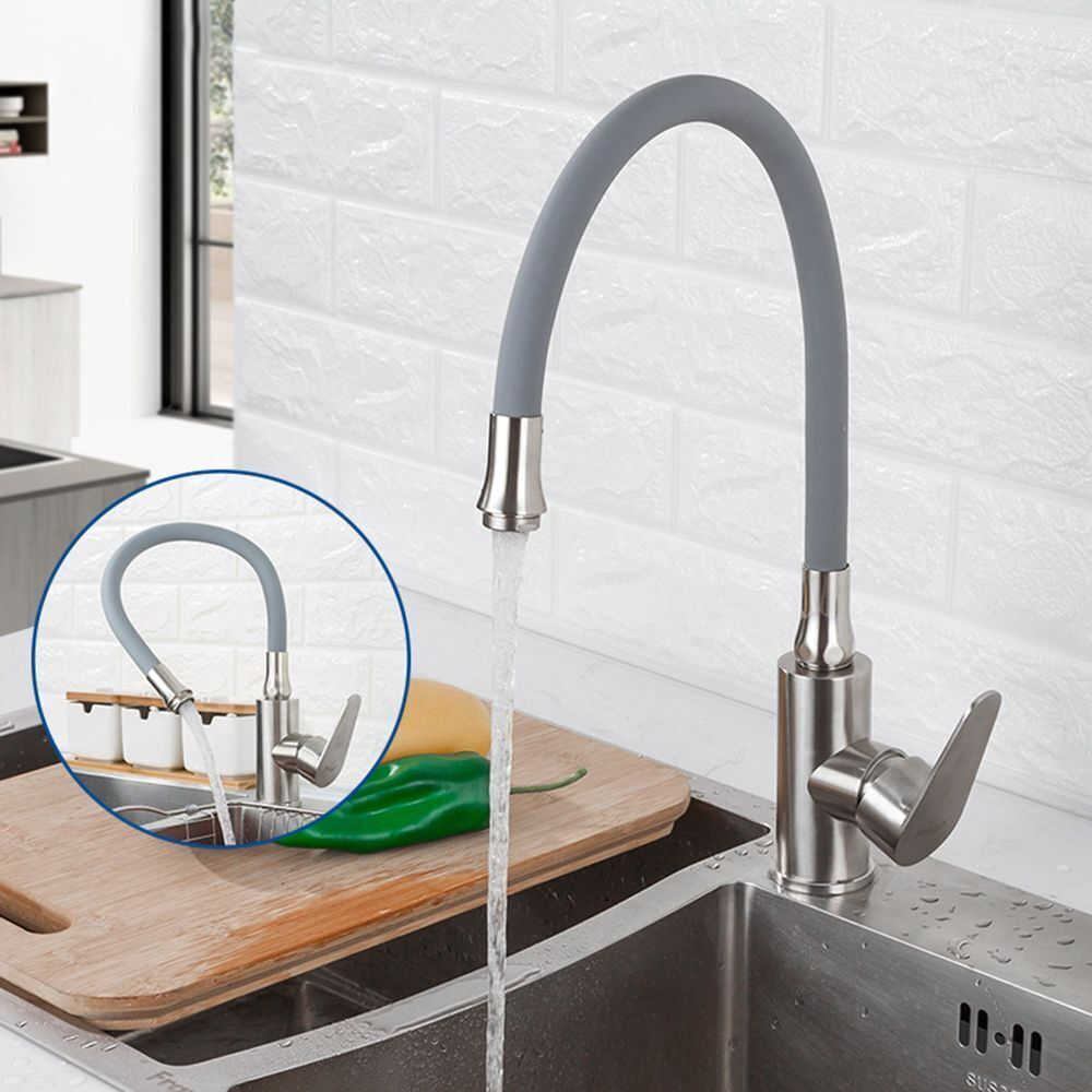 Смеситель для кухни, Frap, гибк излив, с картриджем, нерж, F4448