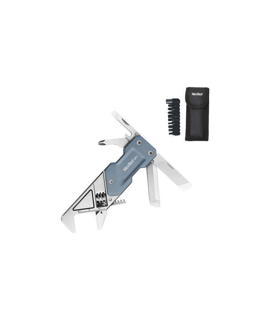 Мультитул-ключ Nextool (Xiaomi) Light Wrench W1 с набором бит, 6 функций, голубо-серый (NE20270)