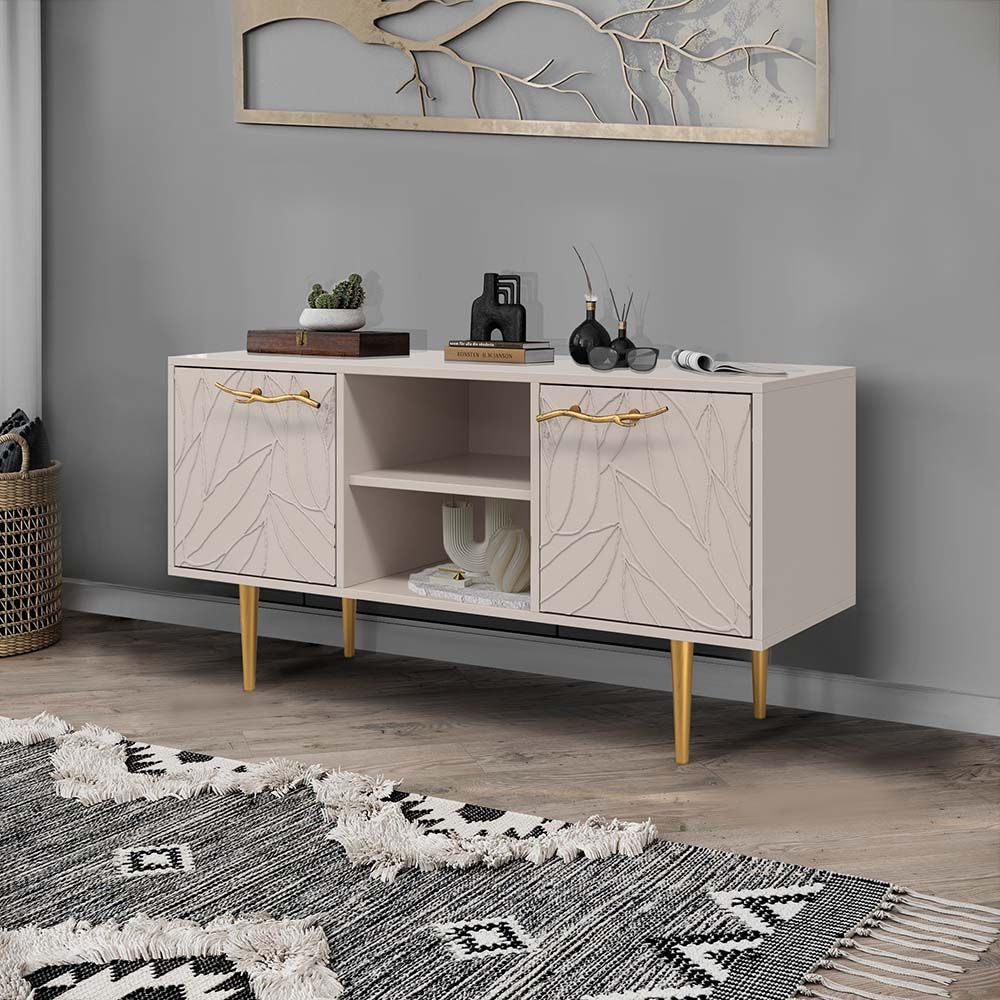 Тумба под ТВ Арт Колор leaves 117см Стайл Голд Серый агат