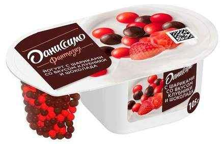 Даниссимо фантазия  105г клубника и молочный шок