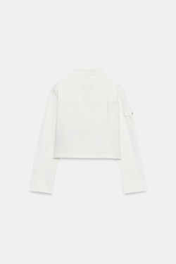 ZARA КУРТКА С МНОЖЕСТВОМ КАРМАНОВ, ЖЕЛТОВАТО-БЕЛЫЙ