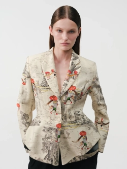 Жакет принтованный с баской OLA OLA