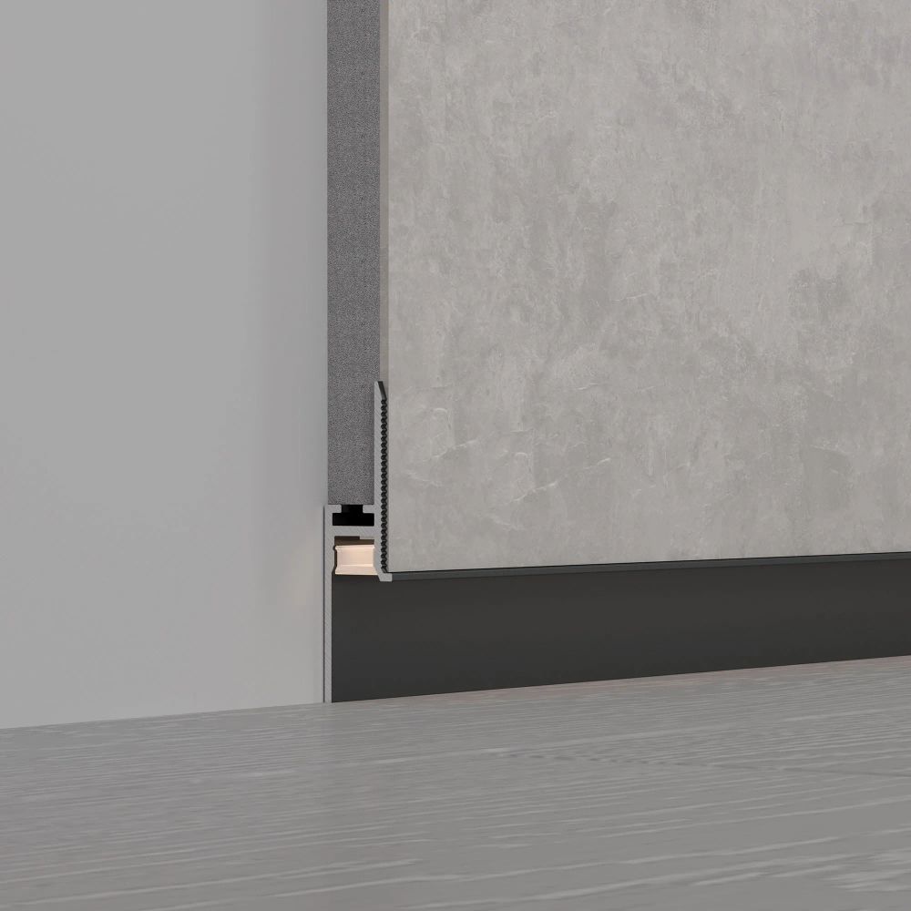 Профиль PLINTUS-FANTOM-H20-2000 BLACK (Arlight, Алюминий) 043618