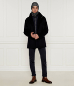 Хлопковое пальто h-coxtan BOSS BLACK - темно-синий(50525750)