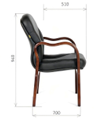 Кресло для конференций CHAIRMAN 658, натуральная кожа/экокожа, черный