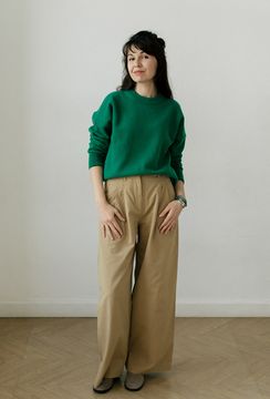 Джемпер Л.Т., 100% шерсть ягнёнка, цвет малахит.