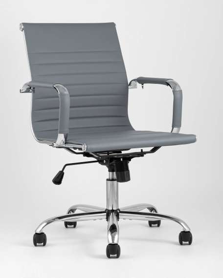 TopChairs City S офисное серое, обивка экокожа, механизм качания и регулировки по высоте