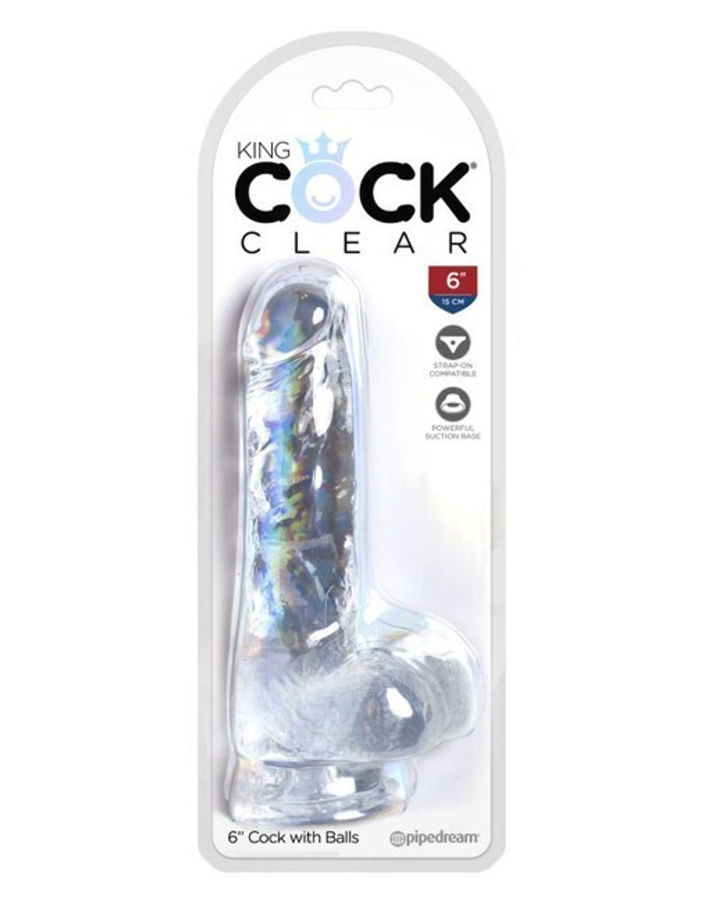 King Cock Clear 6 Cock with Balls Прозрачный фаллоимитатор с мошонкой на присоске (Цвет: прозрачный)