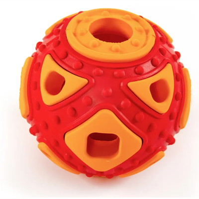 Skyrus игрушка для собак резиновая "мяч для лакомств", оранжевая, 6.4x6.4x5.9см