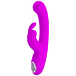 Фиолетовый вибратор-кролик 22см с LED-дисплеем Pretty Love Lamar Rabbit Vibrator & G-Spot Purple BW-500004-LED
