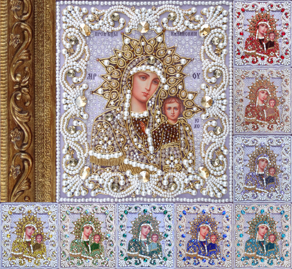 Принт-ЖС5 Ткань с нанесенной авторской схемой Богородица Казанская