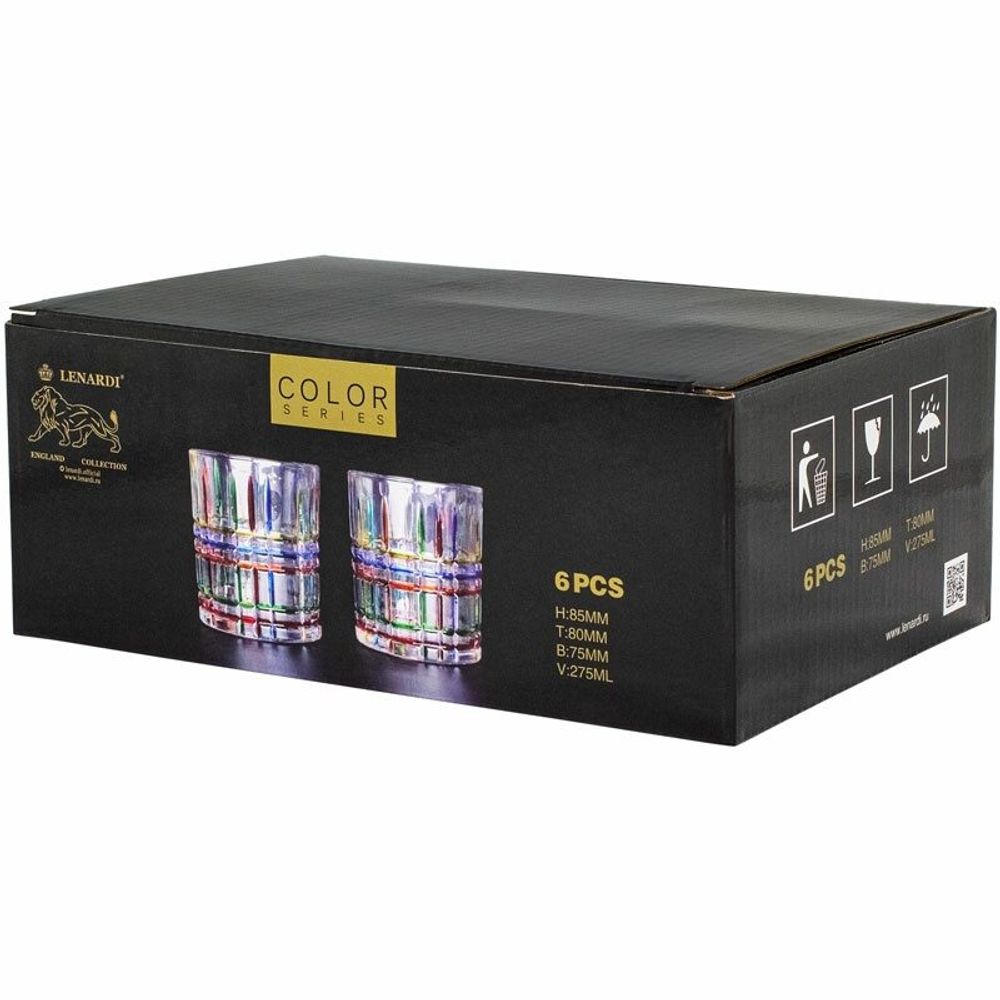 Lenardi 589-020 Набор из 6 стаканов 275мл в под.уп.(х12)Стекло